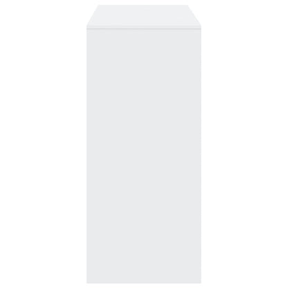 White Engineered Wood Bar Table with Shelf, 124x46x103.5 cm