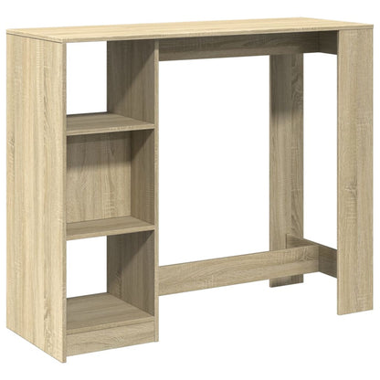 Sonoma Oak Bar Table with Shelf, 124x46x103.5 cm - Engineered Wood