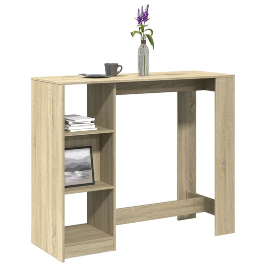 Sonoma Oak Bar Table with Shelf, 124x46x103.5 cm - Engineered Wood