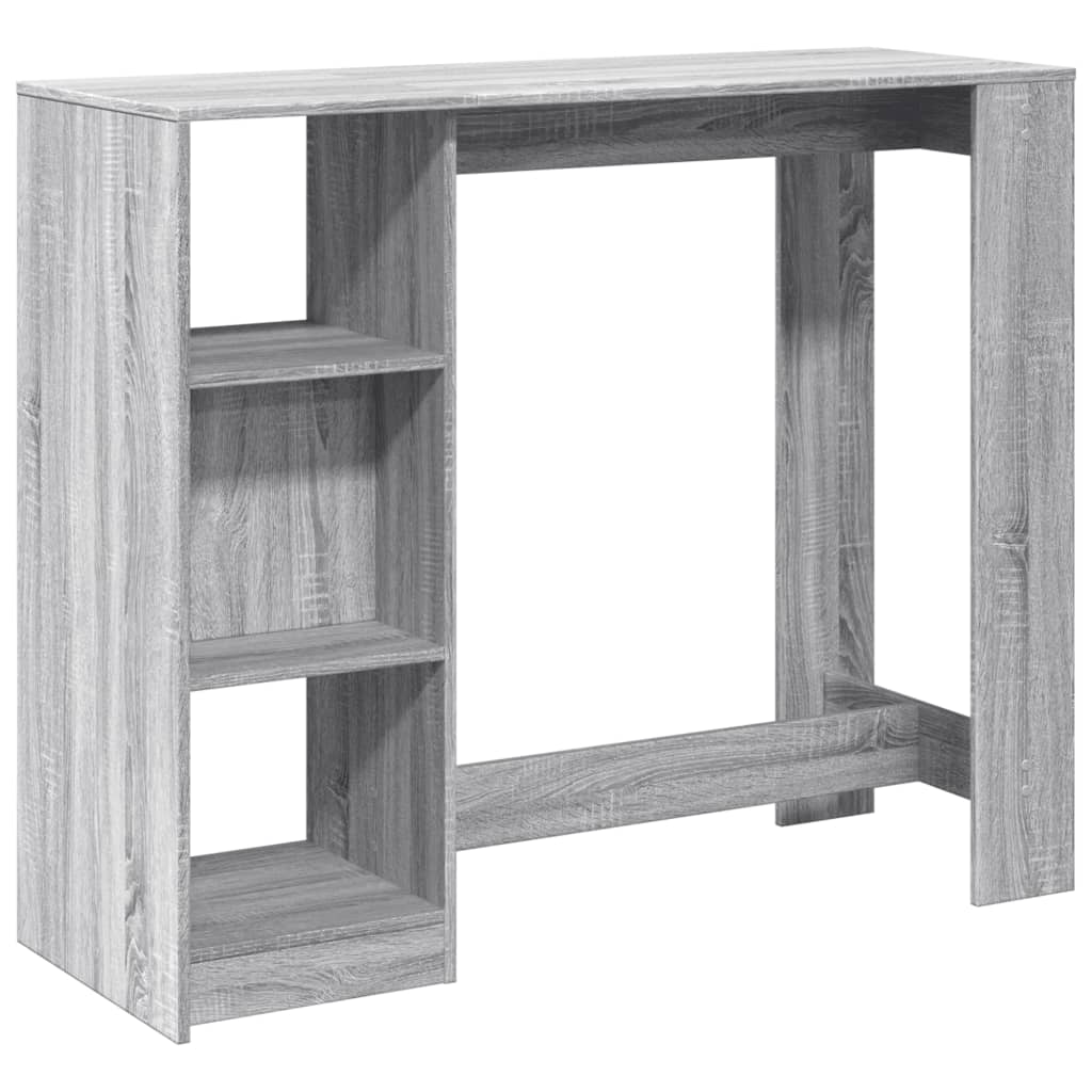 Grey Sonoma Bar Table with Shelf 124x46x103.5 cm - Engineered Wood