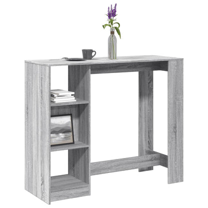 Grey Sonoma Bar Table with Shelf 124x46x103.5 cm - Engineered Wood
