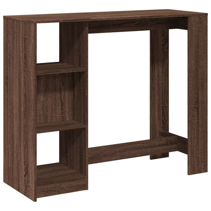 Brown Oak Bar Table with Shelf, 124x46x103.5 cm, Engineered Wood