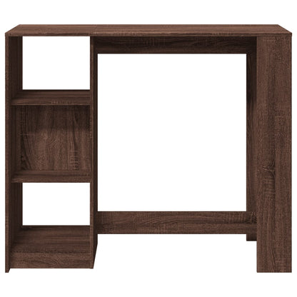 Brown Oak Bar Table with Shelf, 124x46x103.5 cm, Engineered Wood
