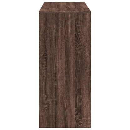 Brown Oak Bar Table with Shelf, 124x46x103.5 cm, Engineered Wood