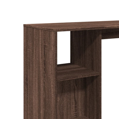 Brown Oak Bar Table with Shelf, 124x46x103.5 cm, Engineered Wood