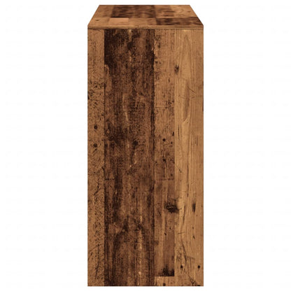 Rustic Engineered Wood Bar Table with Shelf - 124x46x103.5 cm