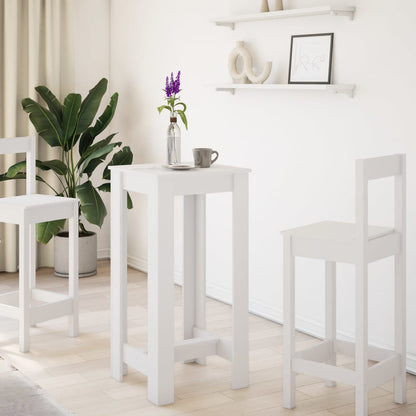 Stylish White Engineered Wood Bar Table 51x50x103.5 cm