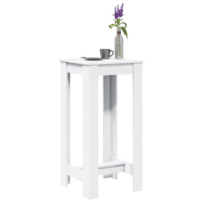 Stylish White Engineered Wood Bar Table 51x50x103.5 cm