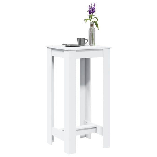 Stylish White Engineered Wood Bar Table 51x50x103.5 cm