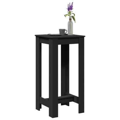 Sleek Black Engineered Wood Bar Table 51x50x103.5 cm