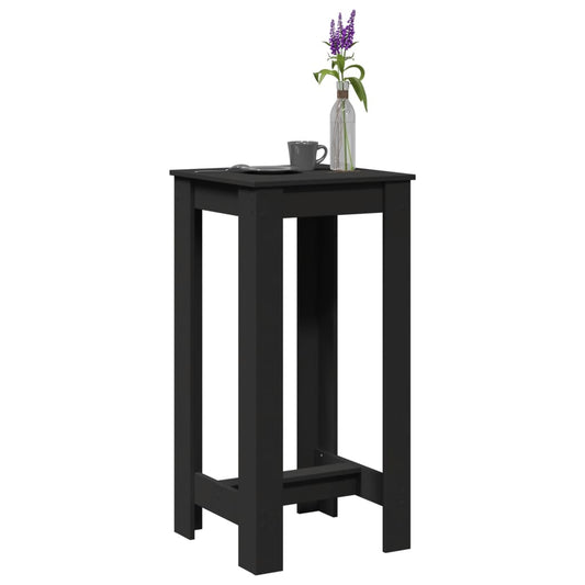Sleek Black Engineered Wood Bar Table 51x50x103.5 cm