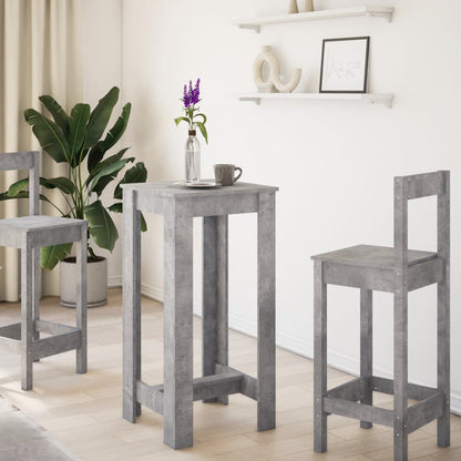 Concrete Grey Bar Table, Engineered Wood, 51x50x103.5 cm