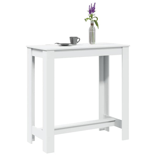 White Engineered Wood Bar Table 102x50x103.5 cm