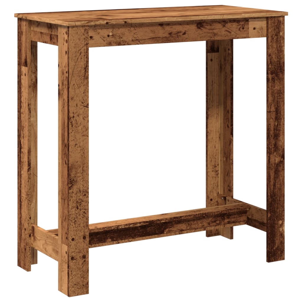 Rustic Bar Table, Old Wood Finish, 102x50x103.5cm Engineered Wood