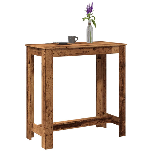 Rustic Bar Table, Old Wood Finish, 102x50x103.5cm Engineered Wood