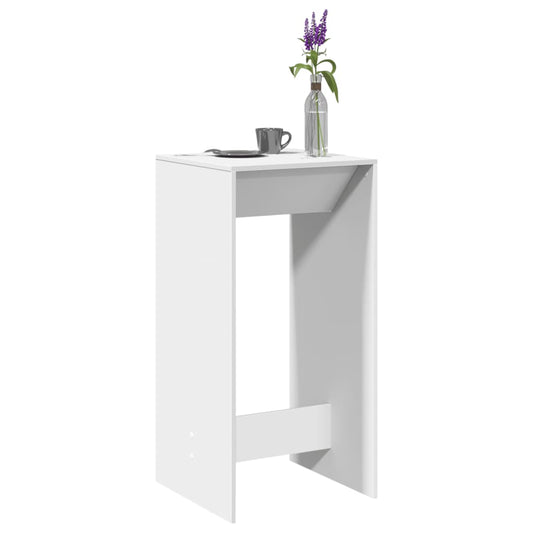 White Engineered Wood Bar Table, 51x50x103.5 cm