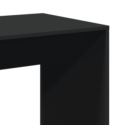 Sleek Black Bar Table, Engineered Wood, 51x50x103.5 cm