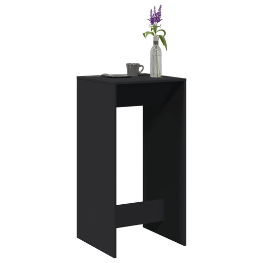 Sleek Black Bar Table, Engineered Wood, 51x50x103.5 cm
