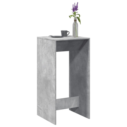 Concrete Grey Engineered Wood Bar Table - 51x50x103.5 cm