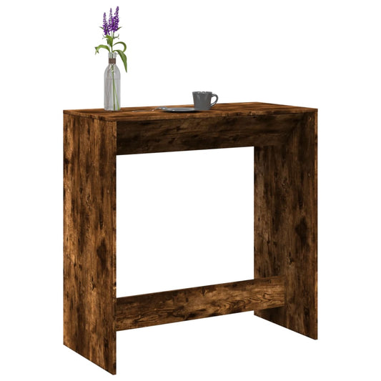 Smoked Oak Bar Table 102x50x103.5 cm - Engineered Wood Elegance