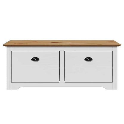 Stylish Hallway Bench BODO - White & Brown, 114x40x45 cm