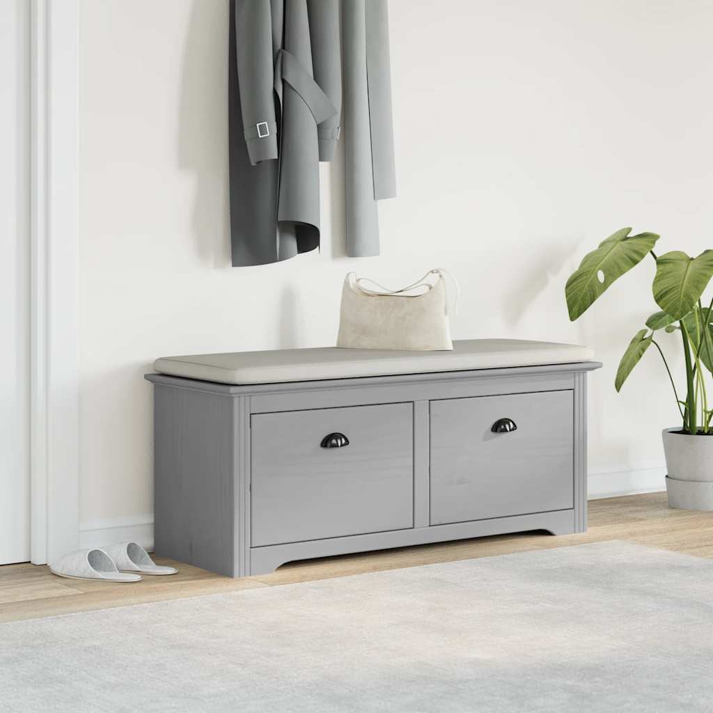 Stylish Grey Hallway Bench BODO, 114x40x45 cm - Durable Wood Design