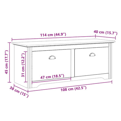 Stylish Grey Hallway Bench BODO, 114x40x45 cm - Durable Wood Design