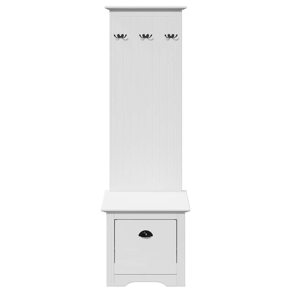BODO White Hallway Cabinet with Hooks, 50x40x157 cm