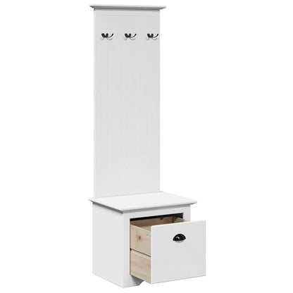 BODO White Hallway Cabinet with Hooks, 50x40x157 cm