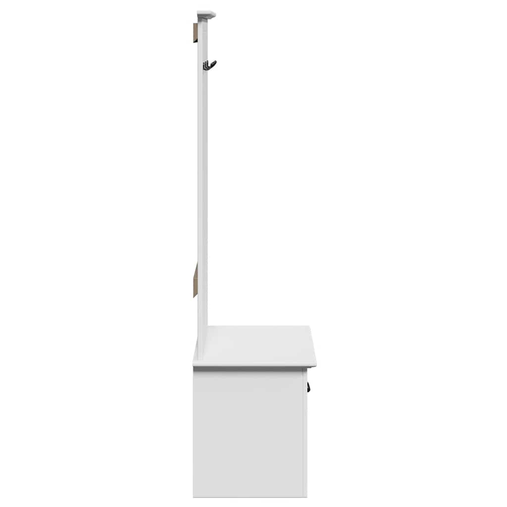 BODO White Hallway Cabinet with Hooks, 50x40x157 cm