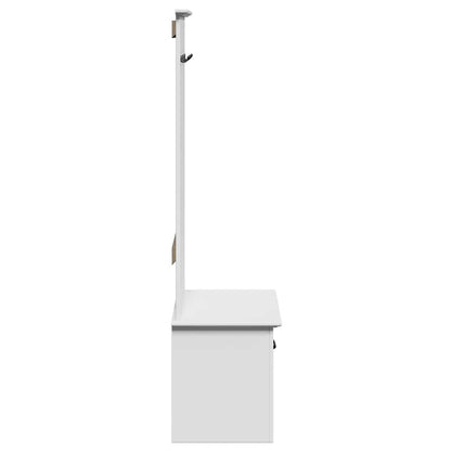 BODO White Hallway Cabinet with Hooks, 50x40x157 cm