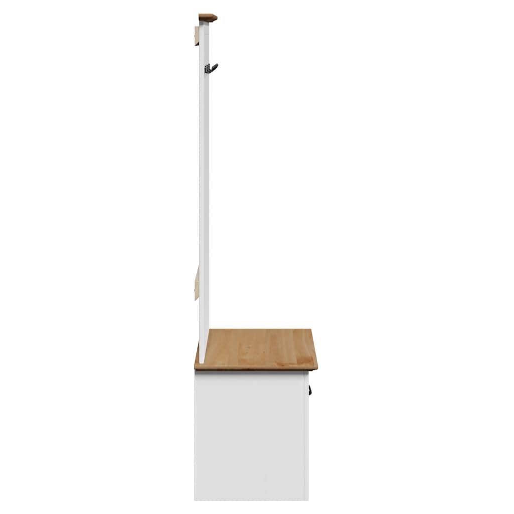 BODO White & Brown Hallway Cabinet with Hooks, 50x40x157 cm
