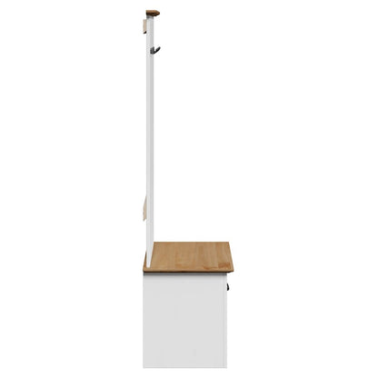 BODO White & Brown Hallway Cabinet with Hooks, 50x40x157 cm
