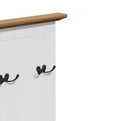 BODO White & Brown Hallway Cabinet with Hooks, 50x40x157 cm