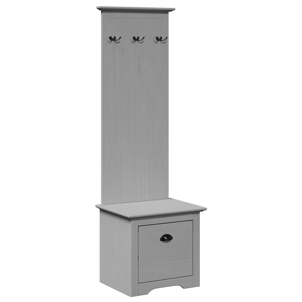 BODO Grey Hallway Cabinet 50x40x157 cm with Hooks