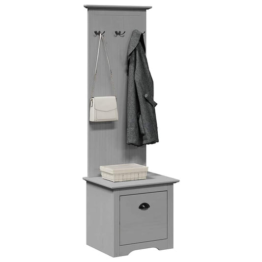 BODO Grey Hallway Cabinet 50x40x157 cm with Hooks