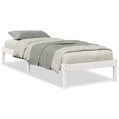 Solid Pine White Extra Long Bed Frame 90x220 cm, No Mattress