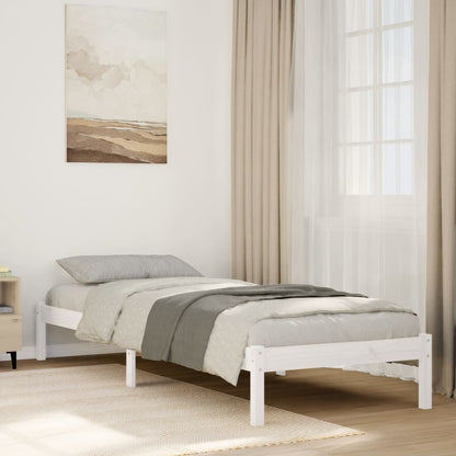 Solid Pine White Extra Long Bed Frame 90x220 cm, No Mattress