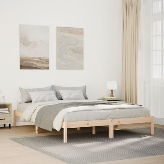 Solid Pine Extra Long Bed Frame 160x220 cm - No Mattress Included