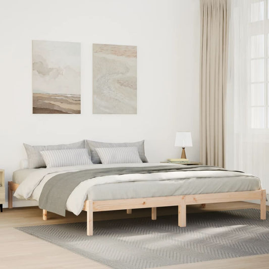 Solid Pine Extra Long Bed Frame 200x220 cm - No Mattress Included