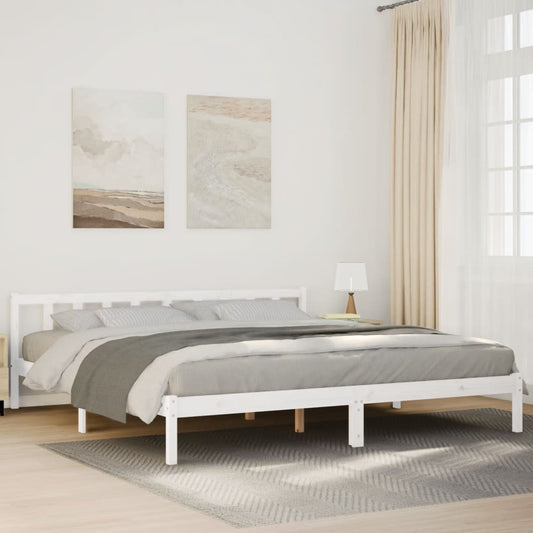 Solid Pine Extra Long Bed Frame 180x210 cm - White Finish