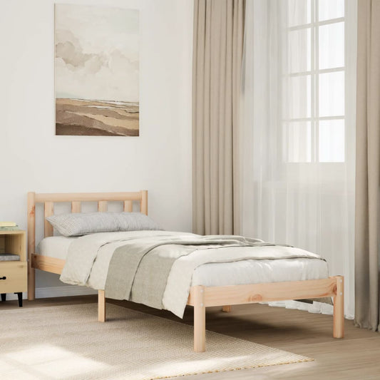 Extra Long Solid Pine Bed Frame 90x220 cm - No Mattress Included