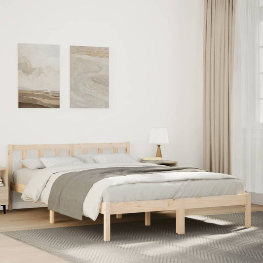 Solid Pine Extra Long Bed Frame 140x220 cm - No Mattress Included