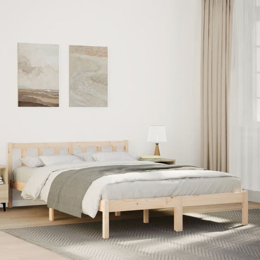 Solid Pine Extra Long Bed Frame 160x220 cm - No Mattress Included