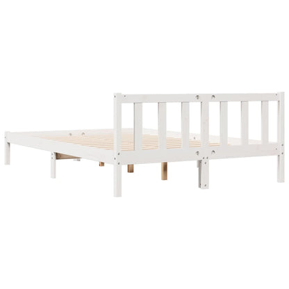 Solid Pine Extra Long Bed Frame 160x220 cm - White Finish