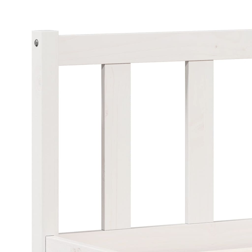 Solid Pine Extra Long Bed Frame 160x220 cm - White Finish