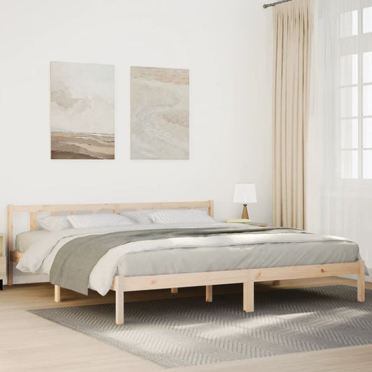Solid Pine Extra Long Bed Frame 200x220 cm - No Mattress Needed