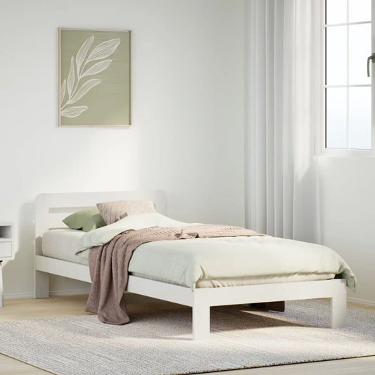 Solid Pine Wood Bed Frame, White 90x200 cm - Durable & Stylish