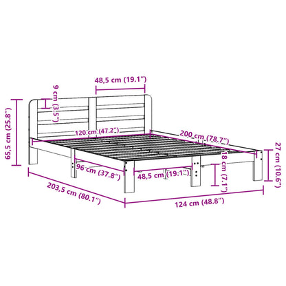 Solid Pine Bed Frame 120x200 cm - Durable Wooden Design