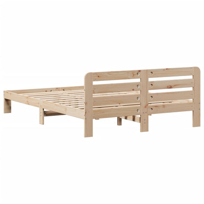 Solid Wood Pine Bed Frame 140x200 cm - Mattress Not Included